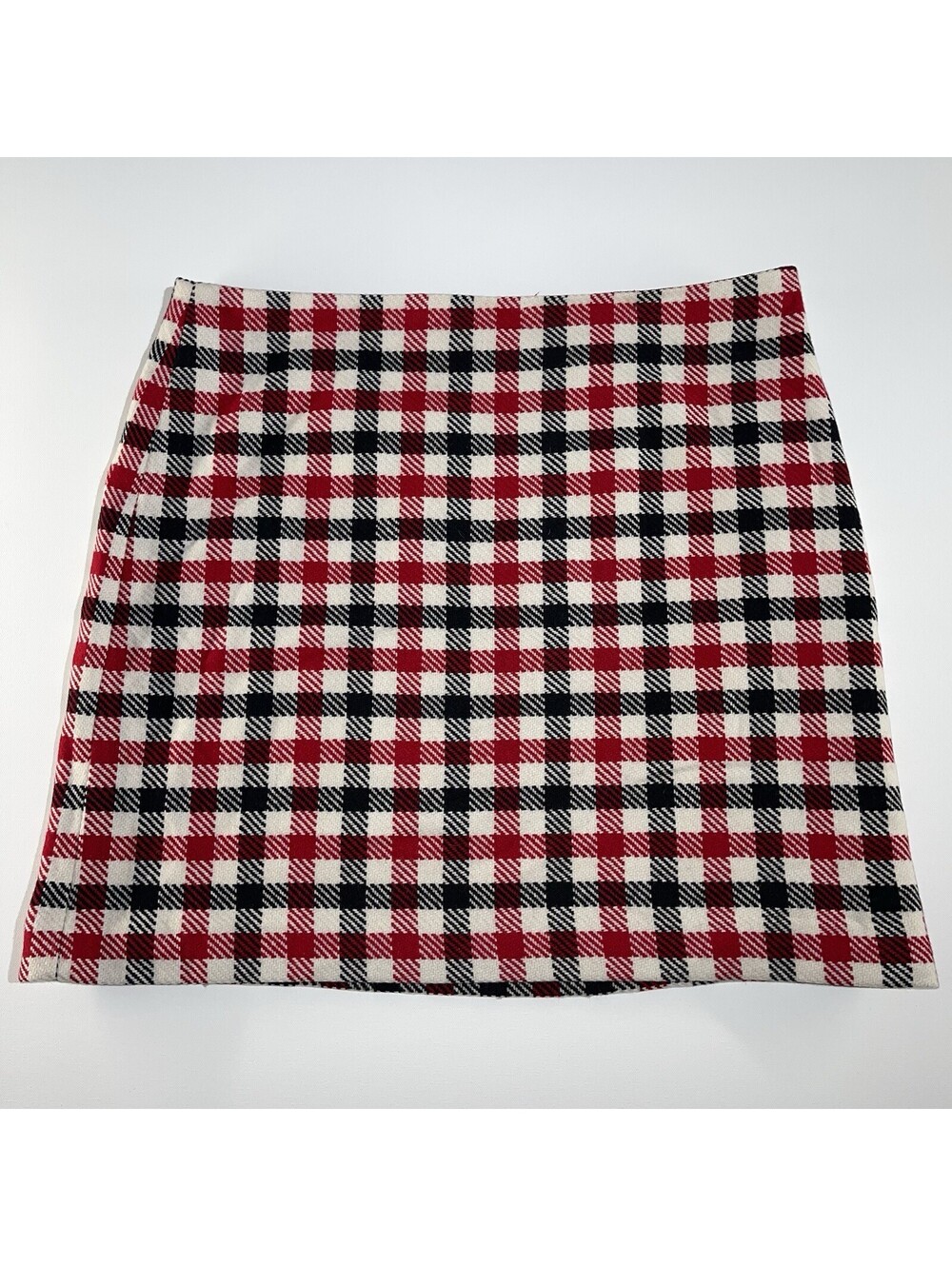 Talbots Petite 16P Red Black Plaid Skirt Lined A-Line Career Wool Blend $99